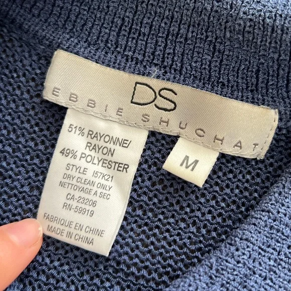 Debbie Shuchat Womens Blue Sheer Knit Cottagecore Whimsy Twee Cardigan - Picture 4 of 7